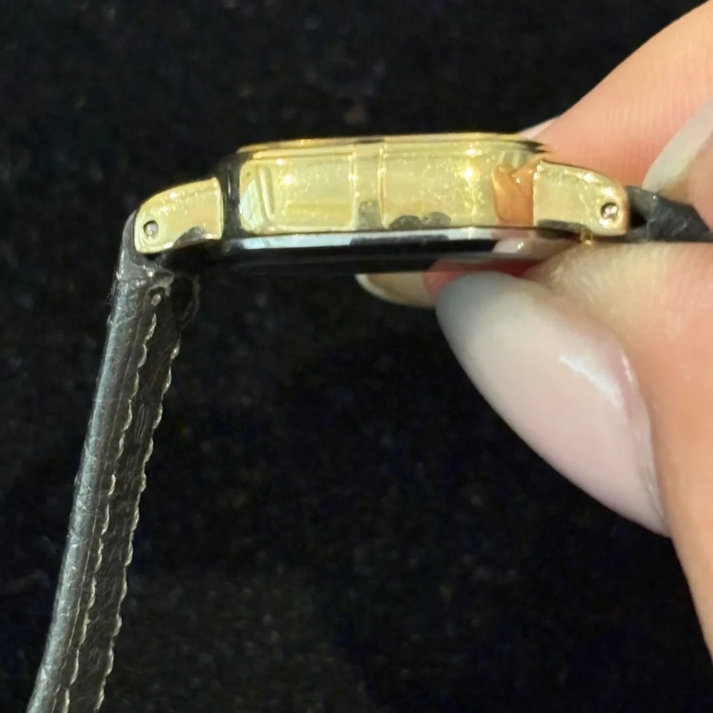 Seiko Gold-Tone Case Silver Dial Watch with Gray Strap